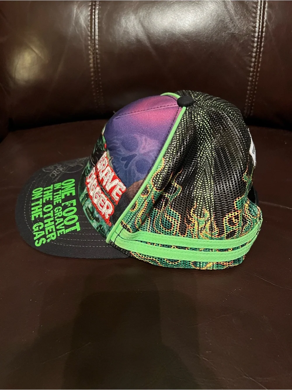Grave Digger Kids' Trucker Hat - Green/Black